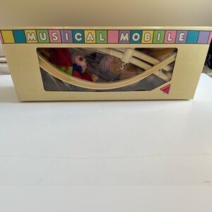 Vintage 1985 Dakin crib Mobile circus themed animals colorful nursery clown